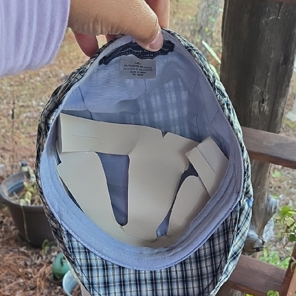 American Classics Russell Simmons Blue Plaid Newsboy Cap Size L/XL - Picture 9 of 13